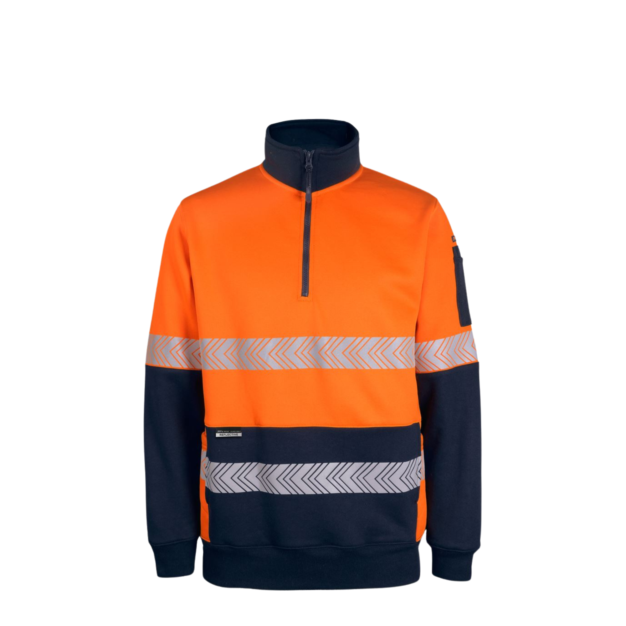 JB'S HI VIS 330G 1/2 ZIP SEGMENTED TAPE FLEECE