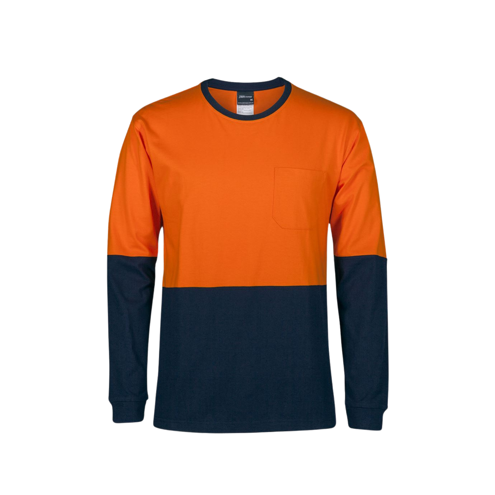 JB'S HI VIS L/S CREW NECK COTTON T-SHIRT