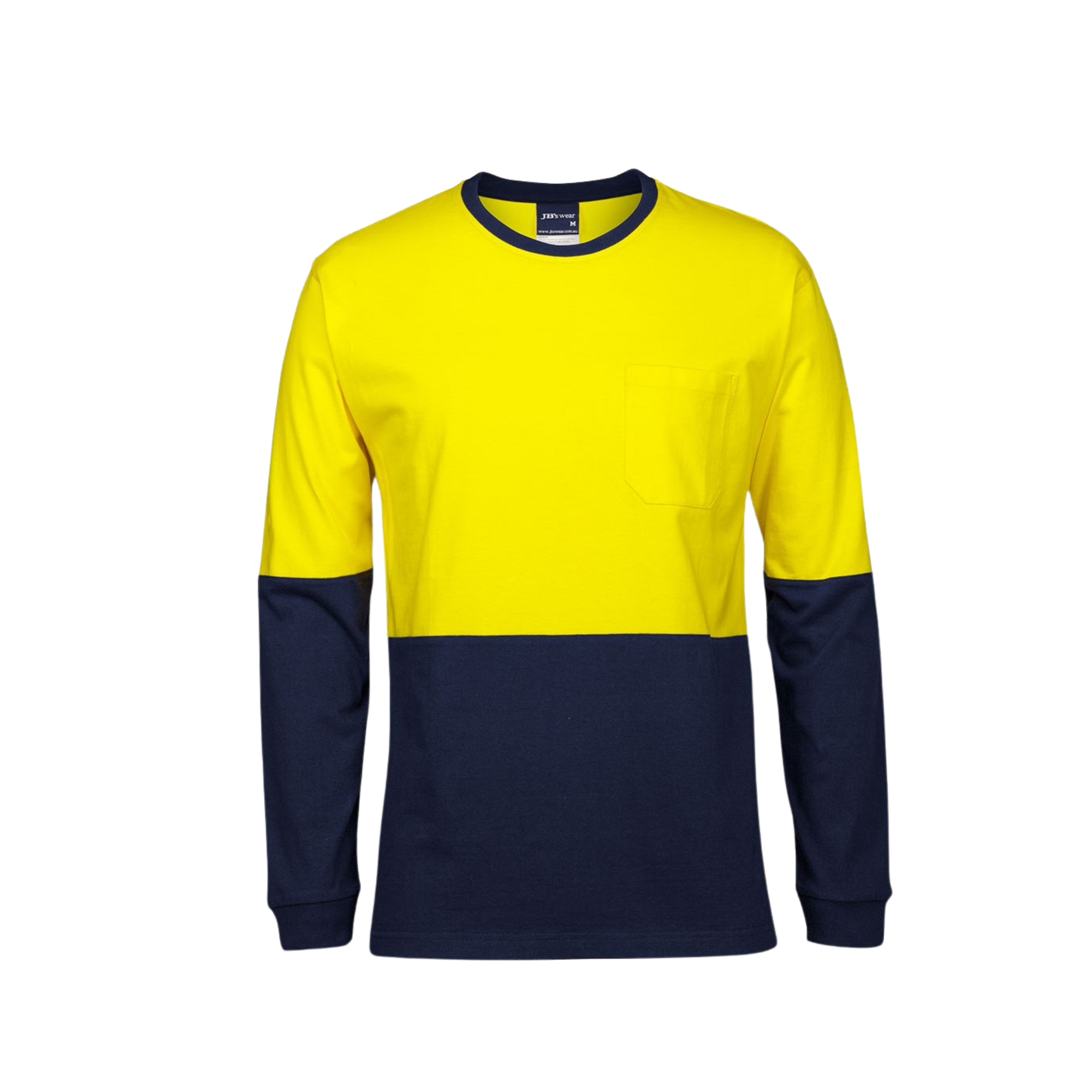 JB'S HI VIS L/S CREW NECK COTTON T-SHIRT