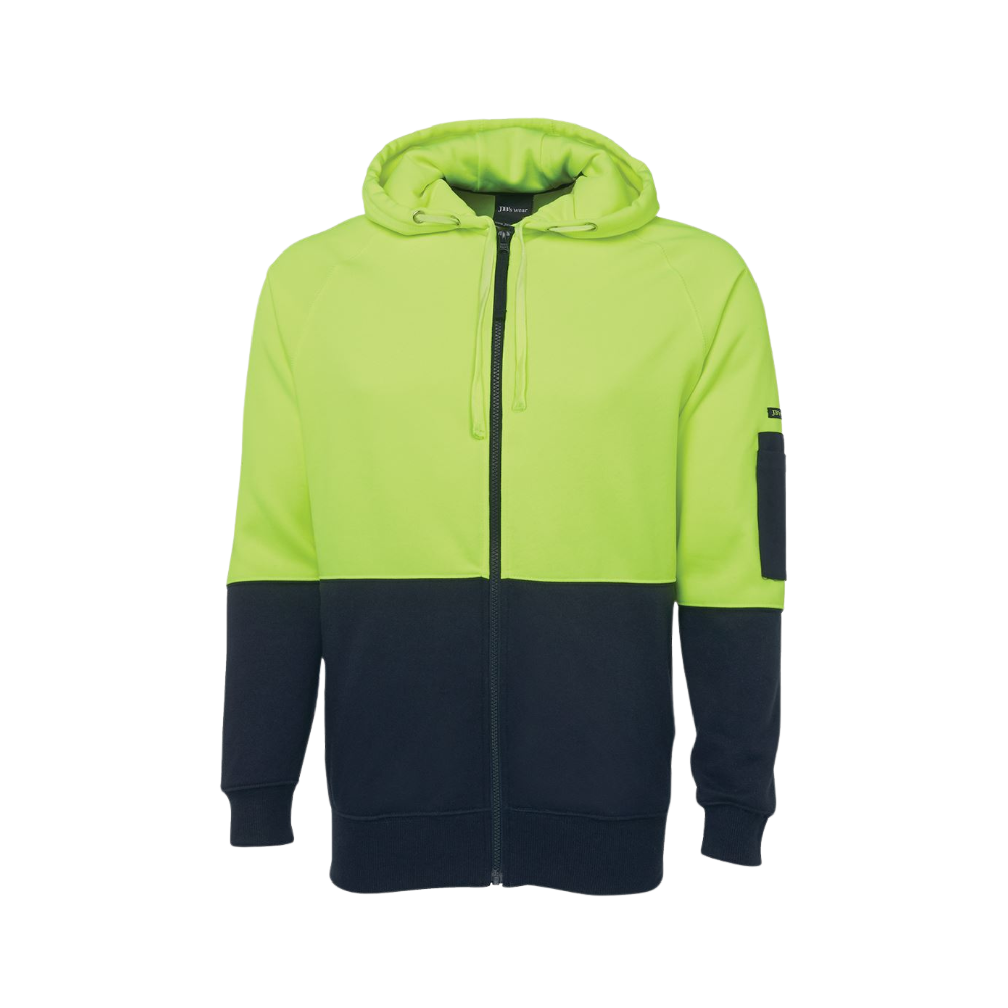 JB'S HI VIS FULL ZIP FLEECY HOODIE