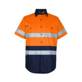 JB'S HI VIS (D+N) S/S 150G WORK SHIRT