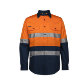 JB'S HI VIS (D+N) CLOSE FRONT L/S 150G WORK SHIRT