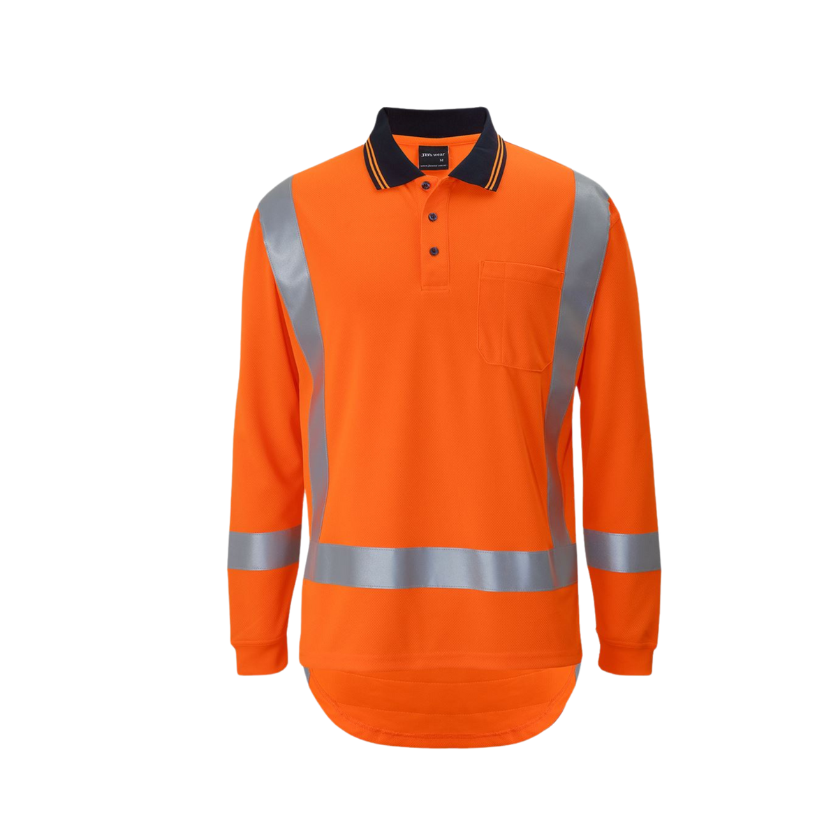 JB'S HI VIS (D+N) L/S NON CUFF TTMC-W17 TRADITIONAL POLO