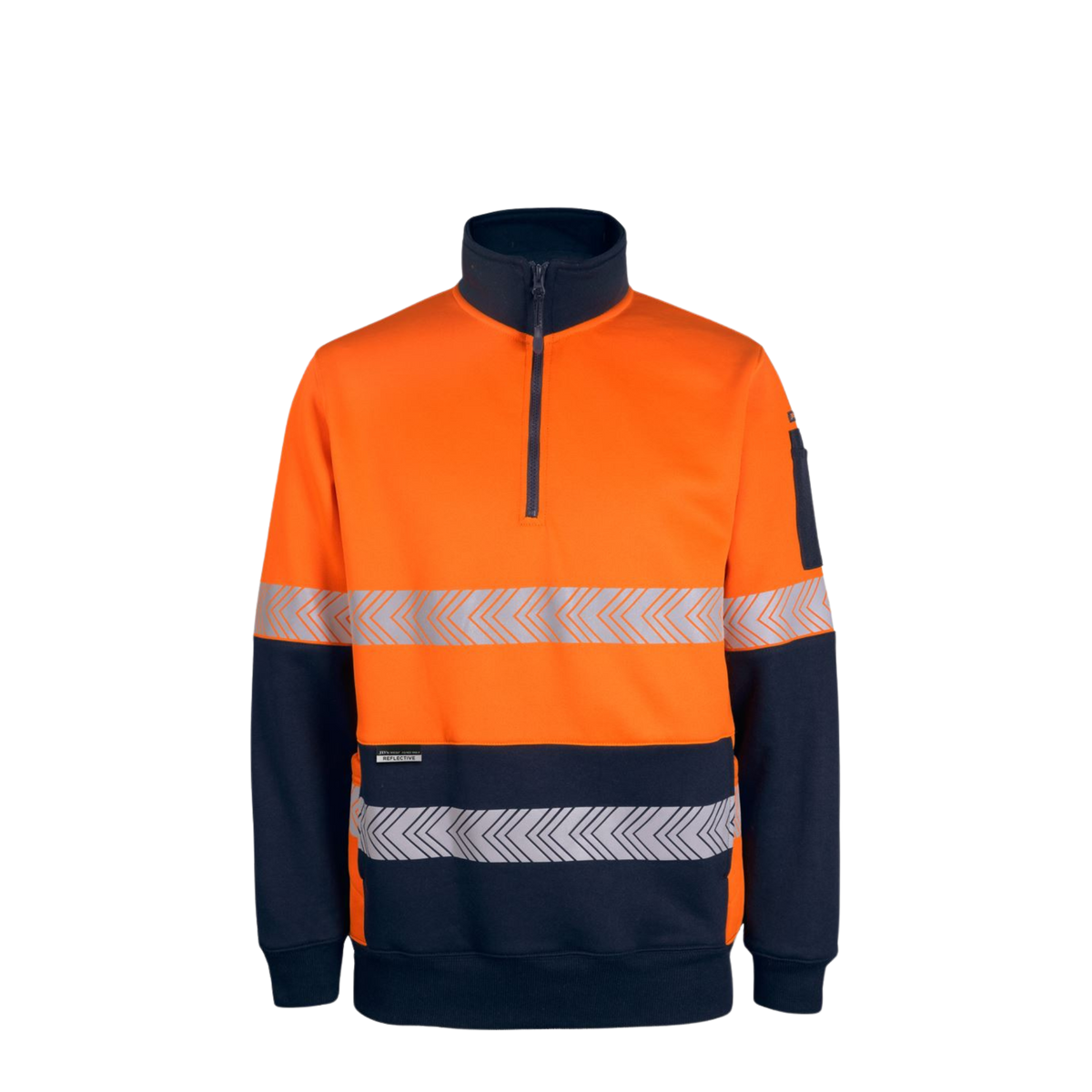 JB'S HI VIS 330G 1/2 ZIP SEGMENTED TAPE FLEECE