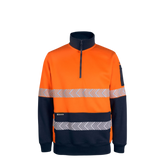 JB'S HI VIS 330G 1/2 ZIP SEGMENTED TAPE FLEECE