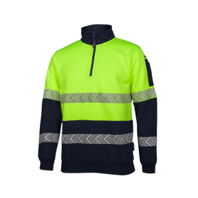 JB'S HI VIS ½ ZIP SEGMENTED TAPE FLEECY