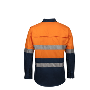 JB'S HI VIS (D+N) CLOSE FRONT L/S 150G WORK SHIRT