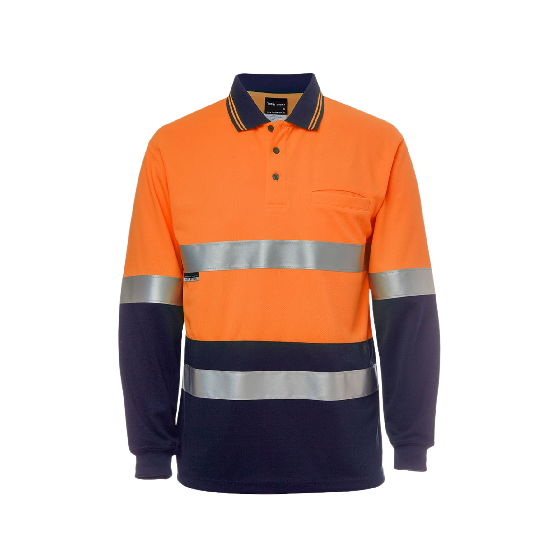 JB'S HI VIS L/S (D+N) COTTON BACK POLO