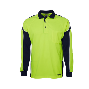 JB'S HI VIS L/S ARM PANEL POLO