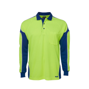 JB'S HI VIS L/S ARM PANEL POLO