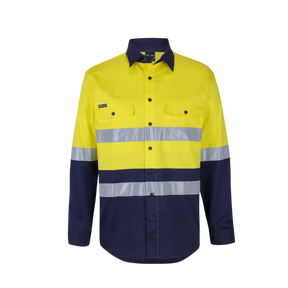 JB'S HI VIS (D+N) L/S STRETCH WORK SHIRT